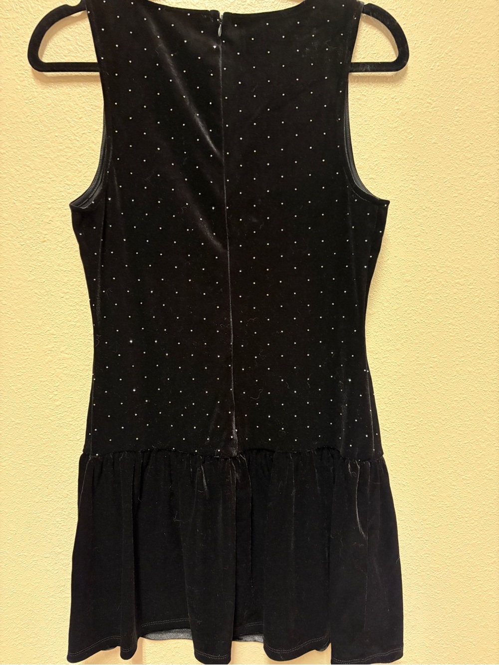 iris Black Velvet Sleeveless Dress with Sparkle Dots